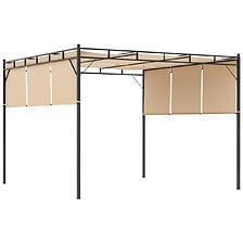 OUTSUNNY Pergola rétractable dim. 3L x 3l x 2,2H m structure acier épo ...