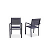 NO NAME - Lot de 2 fauteuils de jardin en aluminium assise textilene - 57 x 56 x 87 cm - Gris - vignette