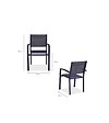 NO NAME - Lot de 2 fauteuils de jardin en aluminium assise textilene - 57 x 56 x 87 cm - Gris - vignette