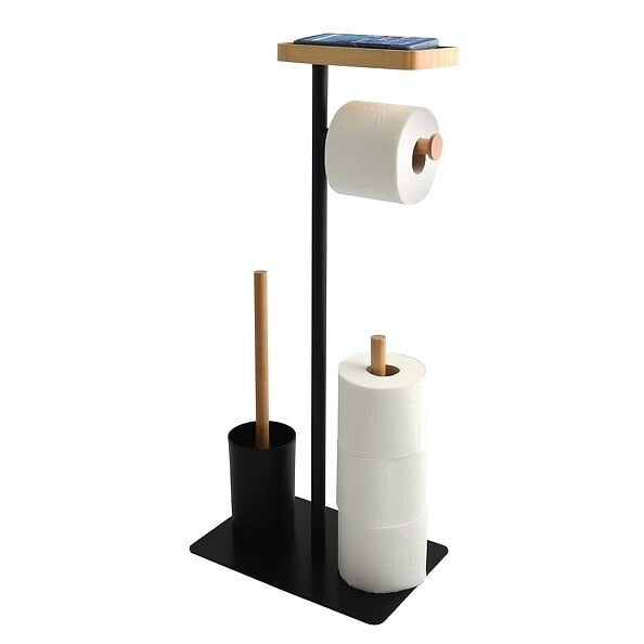 Ensemble WC Bambou Brosse WC et dérouleur papier Combiné WC Brosse toilette