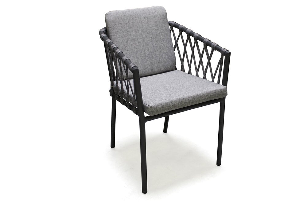 fauteuil en aluminium et corde gris anthracite - pilat