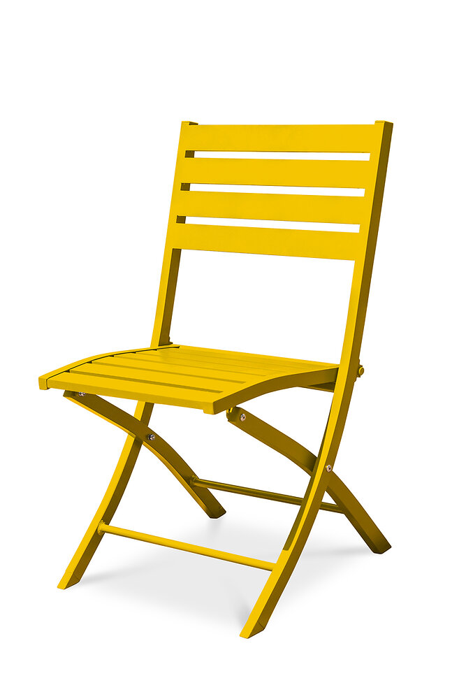 chaise de jardin pliante en aluminium moutarde - marius