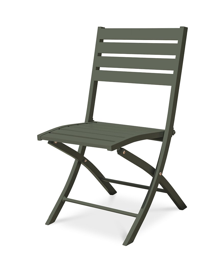 chaise de jardin pliante en aluminium vert kaki - marius