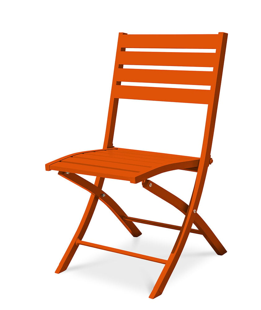 chaise de jardin pliante en aluminium orange - marius