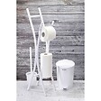 ALLIBERT - Valet WC HAPPY avec dérouleur papier WC, réserve papier et brosse WC blanc - vignette