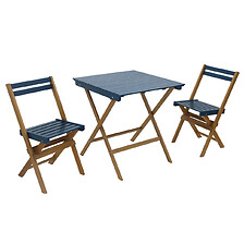 Ensemble salon de jardin 6 personnes grande table rectangulaire pliable + 6  chaises pliantes métal résine tressée PS chocolat