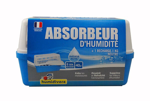 Absorbeur d'humidité 1 kg/40m² + recharges CARREFOUR : l'absorbeur + 2  recharges à Prix Carrefour