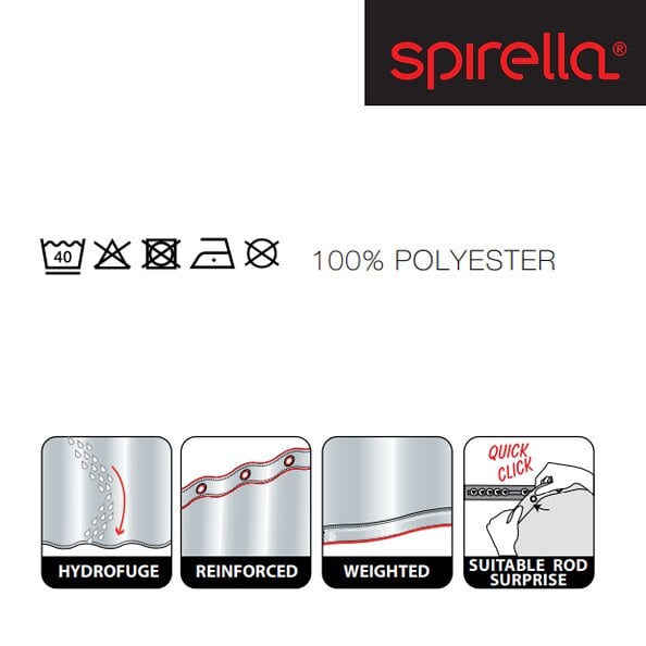 SPIRELLA - Spirella Rideau de douche Polyester PRIMO 120x200cm Jaune - large