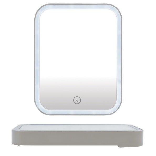Miroir Grossissant Oslo à Poser - Design Bois Et Blanc Pour Salle De Bain Ou Dressing