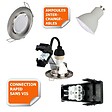 LAMPESECOENERGIE - 25 SPOTS LED DIMMABLE SANS VARIATEUR 7W eq.56w  BLANC CHAUD FINITION ALU BROSSE - vignette
