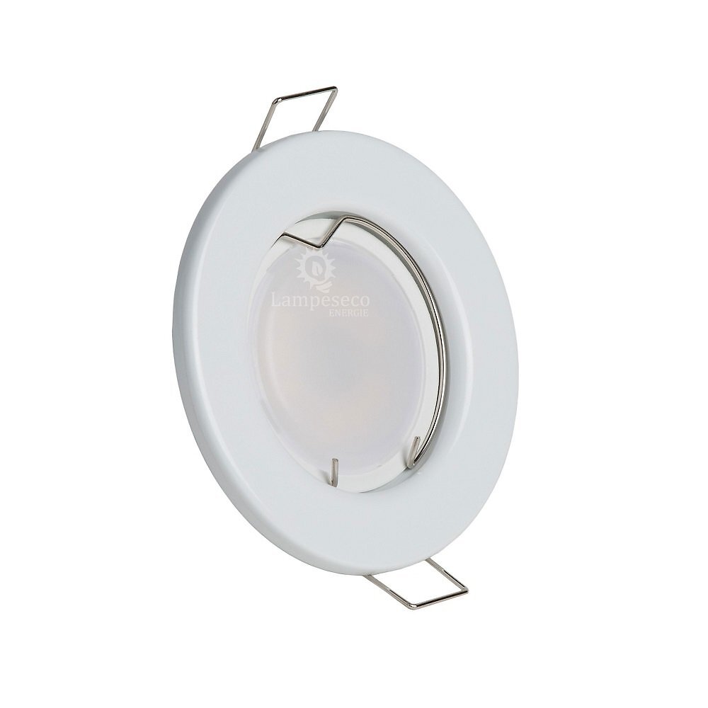 LAMPESECOENERGIE - LOT DE 45 SPOT LED COMPLETE RONDE FIXE eq. 50W BLANC CHAUD - large
