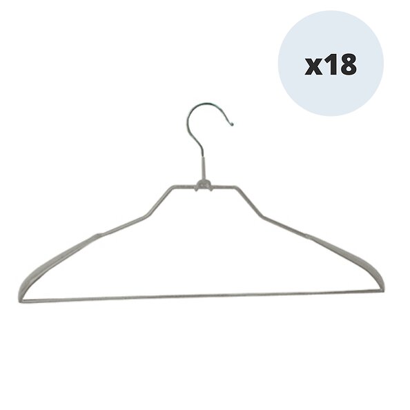 MSV - MSV Lot de 18 cintres en Acier plastifié antiglisse - large