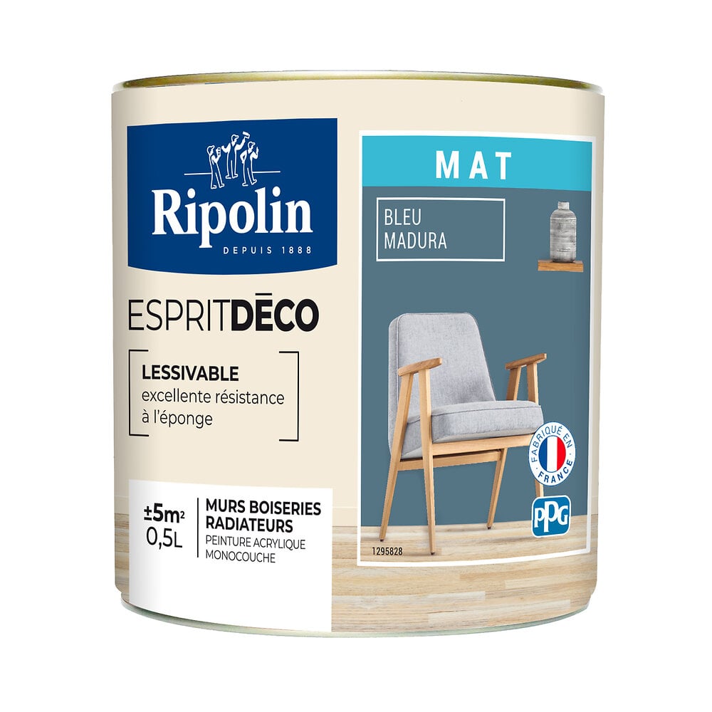 Peinture Murale Ripolin Toutes Pi Ces Esprit D Co Mat Bleu Madura L