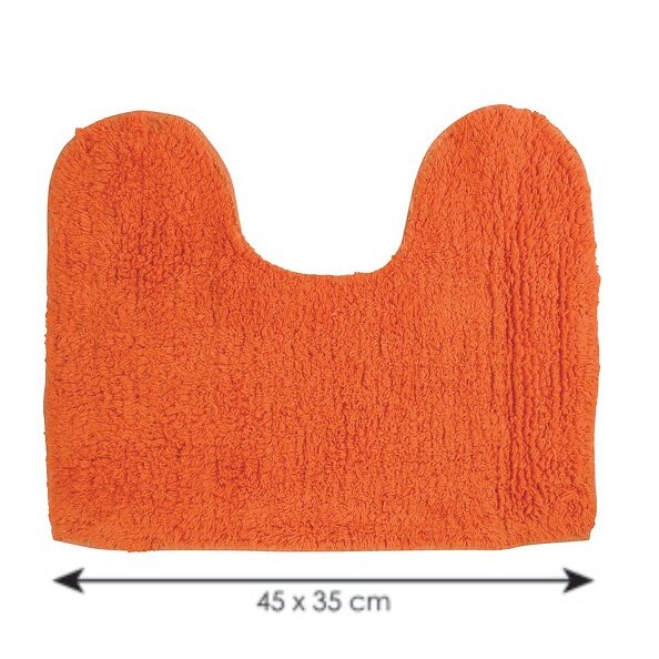 MSV - MSV Tapis de bain Lavabo & Wc Coton 45x35cm Orange - large
