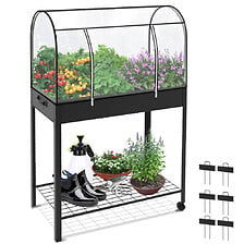 VOUNOT VOUNOT Potager sureleve avec bache PVC 80.5x130x43cm noir