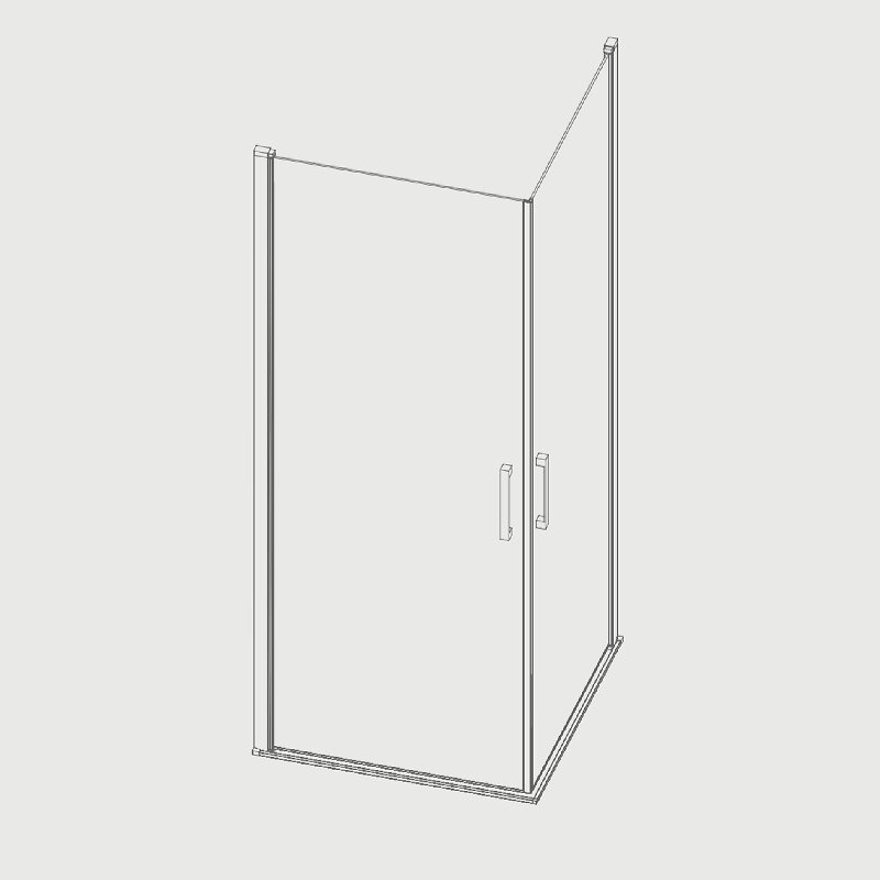 Kassandra - Paroi de douche accès en angle 2 portes pivotantes NARDI profil noir mat   70 x 75 cm - large