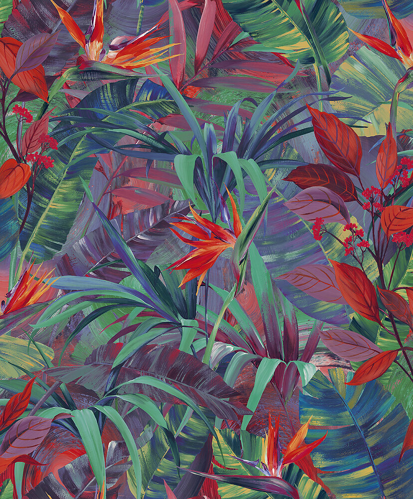 GRANDECO - P.vin/int motif paradise flower orange - large