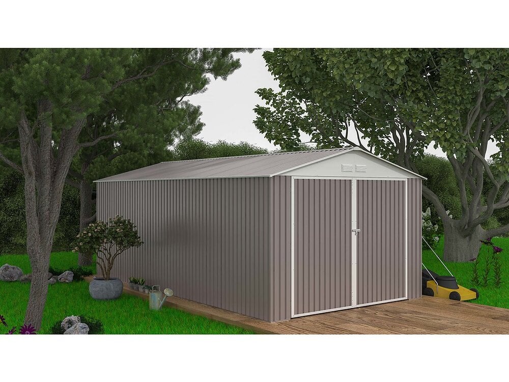 Garage métal Nevada avec porte battante 18,56 m² Bricorama