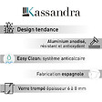 Kassandra - Paroi de douche fixe + Porte coulissante GLASÉ profil noir mat 160 cm Paroi latérale : 66 - 69 cm - vignette
