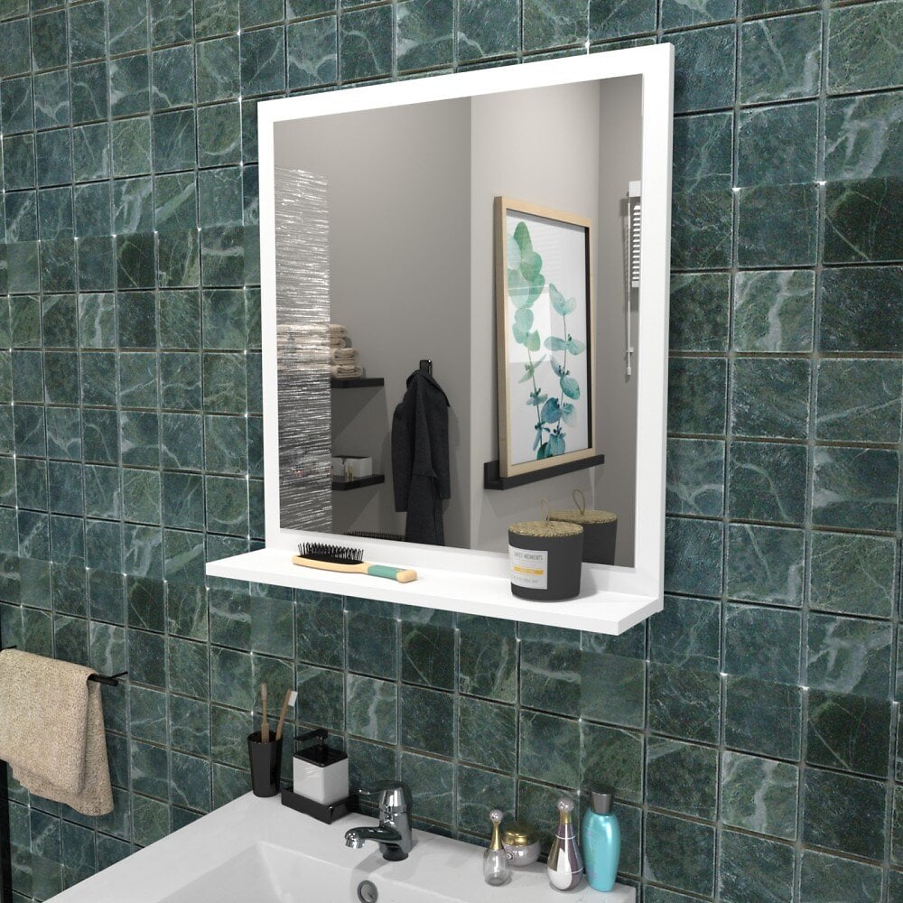 LE QUAI DES AFFAIRES - Miroir 60x65cm + tablette / BLANC - large
