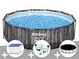 BESTWAY - Kit piscine tubulaire ronde Bestway Steel Pro Max décor bois 3,66 x 1,00 m + 6 cartouches de filtration + Kit de traitement au chlore + Bâche de protection - vignette