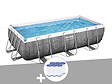 BESTWAY - Kit piscine tubulaire rectangulaire Bestway Power Steel 4,04 x 2,01 x 1,00 m + 6 cartouches de filtration - vignette