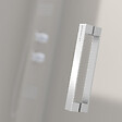 Kassandra - Paroi de douche fixe + Porte coulissante GLASÉ profil blanc 135 cm Paroi latérale : 76 - 79 cm - vignette