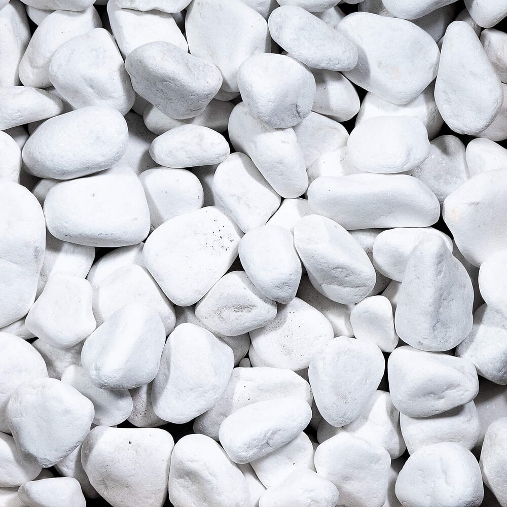 Galets de marbre Carrare 60/100mm, blanc - 25kg