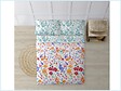 PURLINE - Drap de dessus 100% pur coton 1 pc motif floral aux couleurs vives - vignette