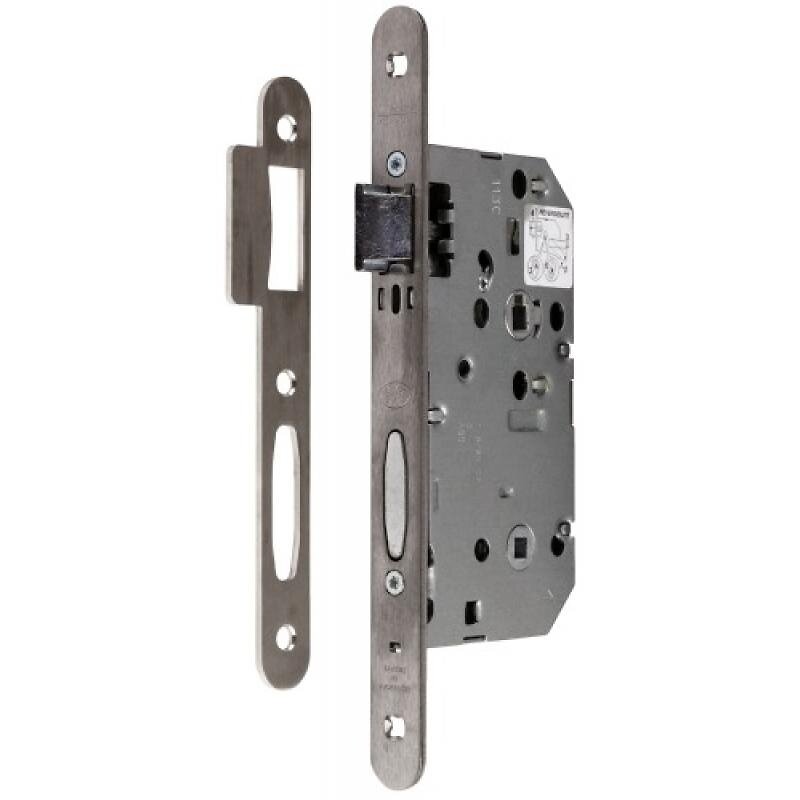 Serrure à larder D 453 bec de cane à condamnation têtière inox axe à 50 mm