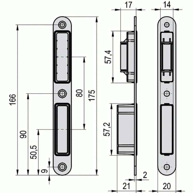 DOM - Serrure à larder à pêne magnétique coffre 145 mm entraxe 70 axe 40 mm carré de 7 mm réversible avec gâche condamnation - large
