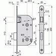 DOM - Serrure à larder à pêne magnétique coffre 145 mm entraxe 70 axe 40 mm carré de 7 mm réversible avec gâche condamnation - vignette