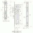 STREMLER - Serrure à larder à mentonnet pour porte ou portail coulissants entraxe 92 mm axe à 26 coffre de 41 mm avec gâche - vignette