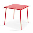 OVIALA - Table carrée bistro en acier rouge - vignette