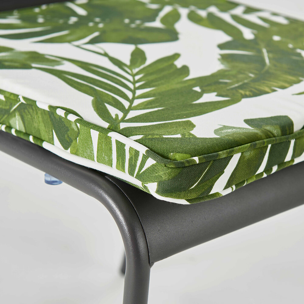 OVIALA - Lot de 4 galettes de chaise polyester jungle 40x40x3 cm - large