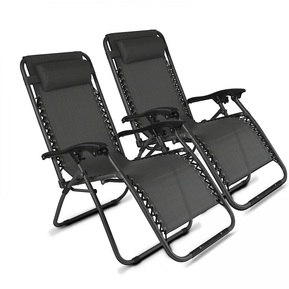 lot de 2 fauteuils lounge en acier gris