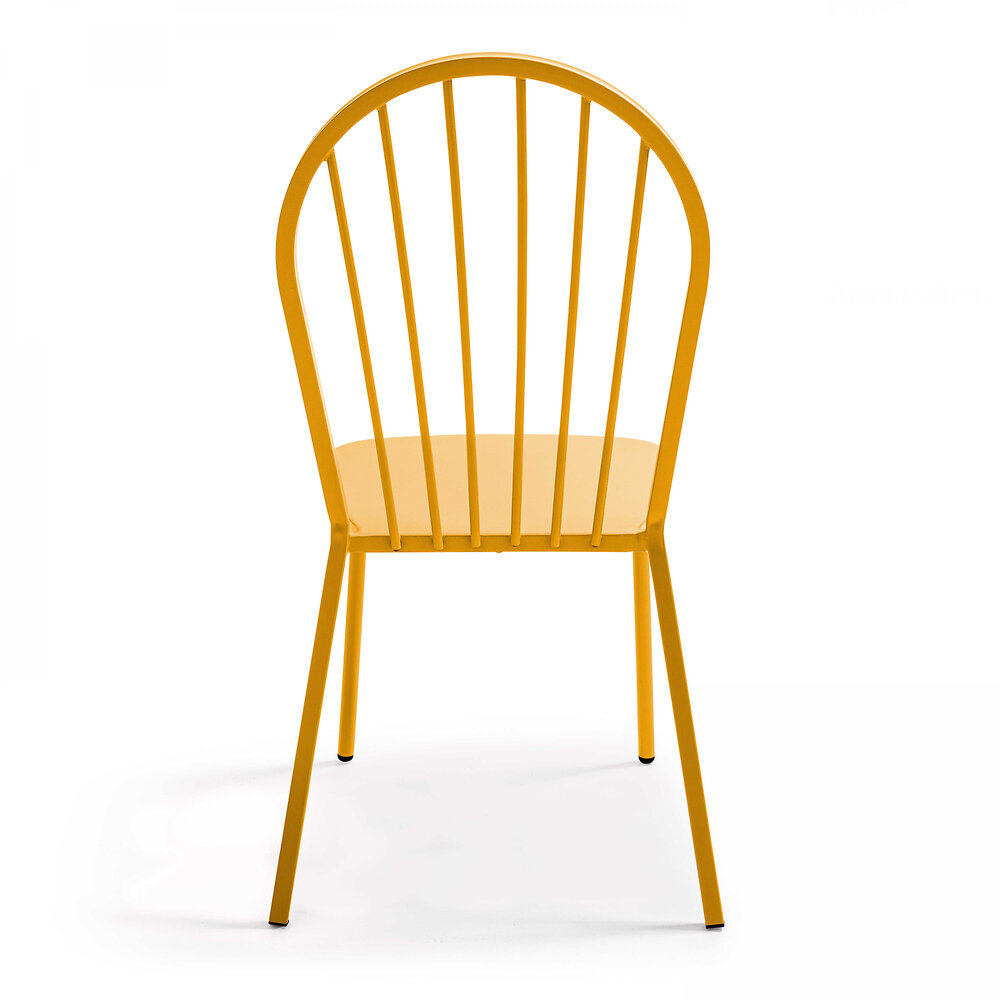 OVIALA - Chaise bistrot en métal jaune - large
