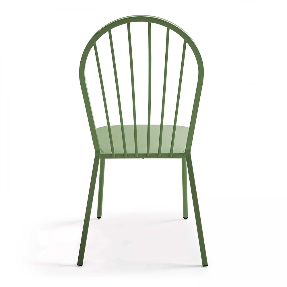 OVIALA - Chaise bistrot en métal vert cactus - large