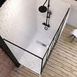 AURLANE - Pack Paroi de douche 140x200 cm noir mat + RECEVEUR DE DOUCHE A CARRELER 90x140CM RECOUPABLE - vignette