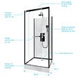 AURLANE - Cabine de douche carrée 80x80x230cm - extra blanc et profilé noir mat - LUNAR SQUARE 80 - vignette