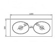 RUE DU BAIN - Lavabo Suspendu Double Vasque Moulées - Solid surface Blanc Mat - 120x50 cm - Origin - vignette
