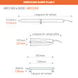 Longueur de rampe 1.20m - Largeur utile: 0.69m - Capacité de charge jusqu'à  1000kg - Hauteur à franchir de 360mm - Prix Unitaire - MPC1200.750.1000U