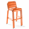 OVIALA - Table de bar et 4 chaises hautes orange - vignette