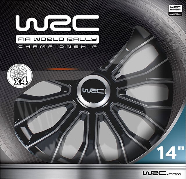 WRC - WRC boîte 4 enjoliveurs 14"" n°5 noir/argent - large