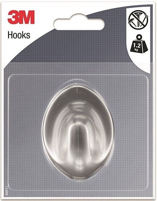 3M Crochet ovale gris grand mod&egrave;le x1 