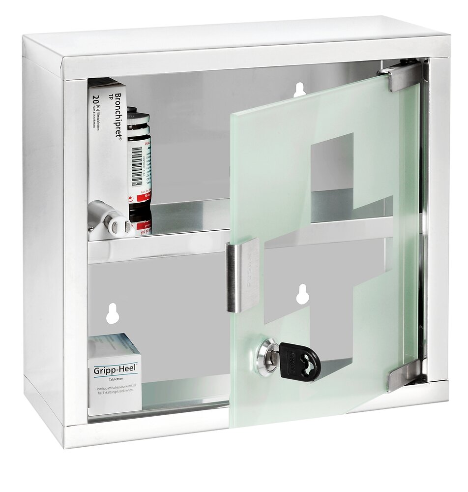 armoire à pharmacie inox brillant 25x25 cm