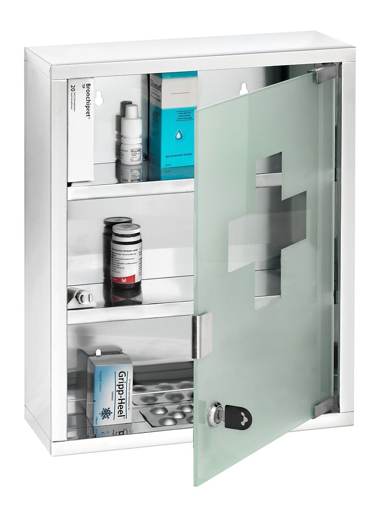 armoire à pharmacie inox brillant 30x40