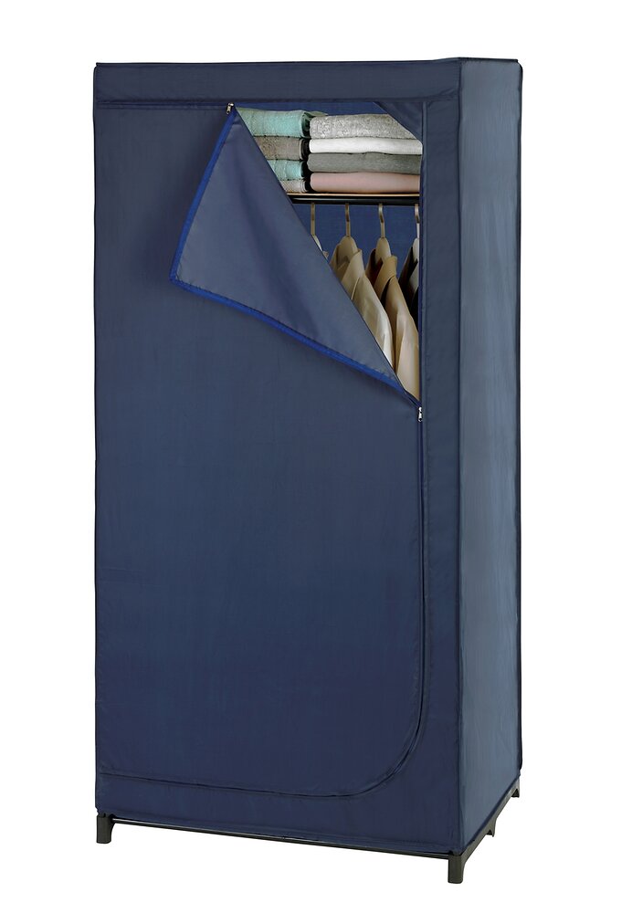 armoire-penderie - etagère - bleu marine - 160x75x50cm