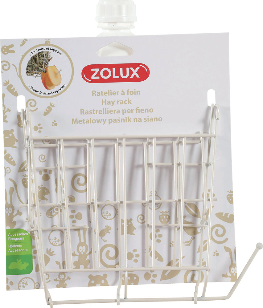 ZOLUX - Ratelier foin metal beige pour rongeur et petit mammifère - large