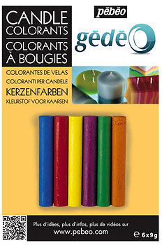 PEBEO - Gédéo 6 colorants bougie couleurs assorties - large